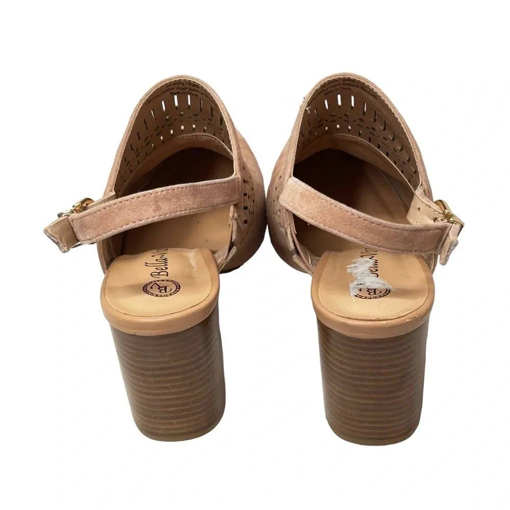 Bella Vita Nude Suede Cut Out Slingback Heels